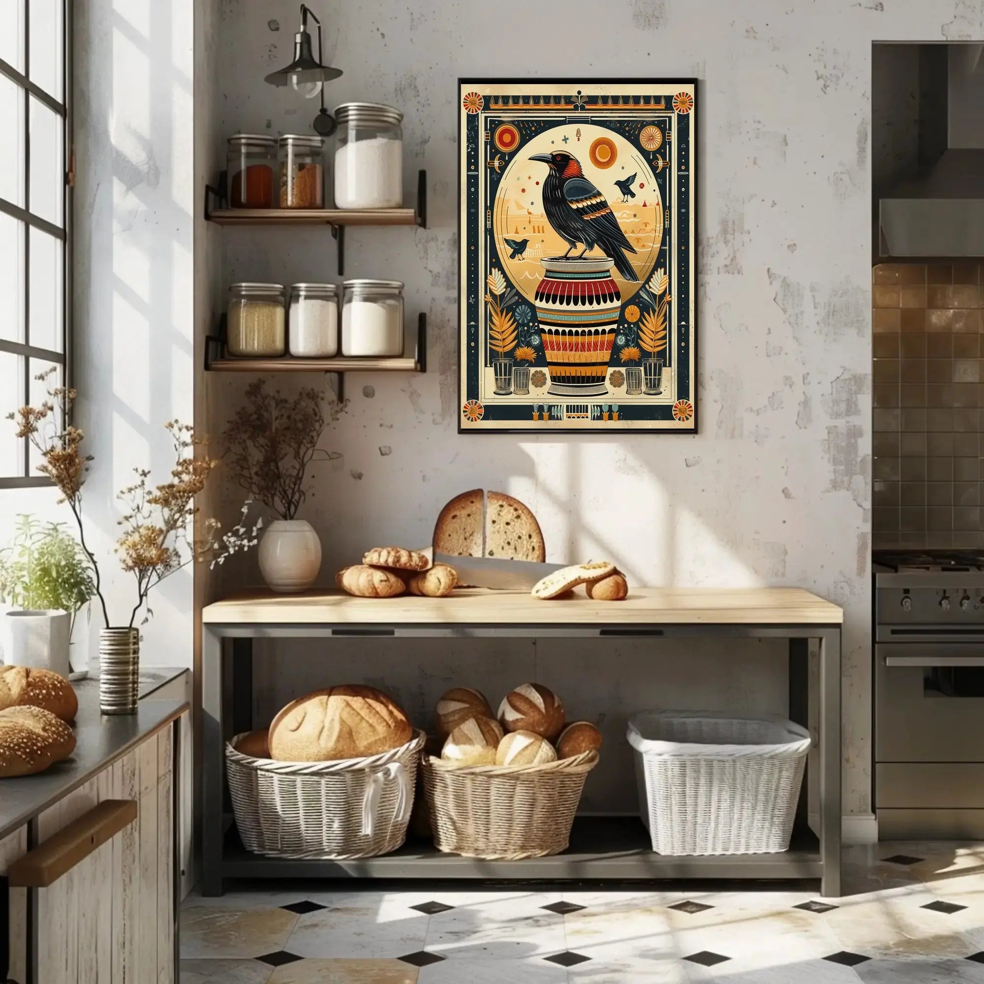 Mystical Crow Art Deco Animal Poster PosterGoat