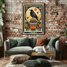 Mystical Crow Art Deco Animal Poster PosterGoat