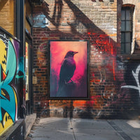 Mystical Crow Grunge Art Print for Abstract, Artistic Poster PosterGoat