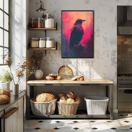 Mystical Crow Grunge Art Print for Abstract, Artistic Poster PosterGoat