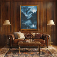 Mystical Dragon Lake in Fantasy Landscape Art Poster PosterGoat