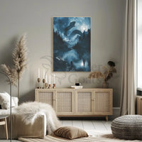 Mystical Dragon Lake in Fantasy Landscape Art Poster PosterGoat