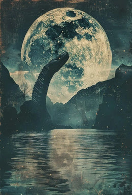 Mystical Dragon Under Moonlight Artistic Poster PosterGoat