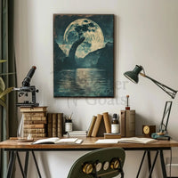 Mystical Dragon Under Moonlight Artistic Poster PosterGoat
