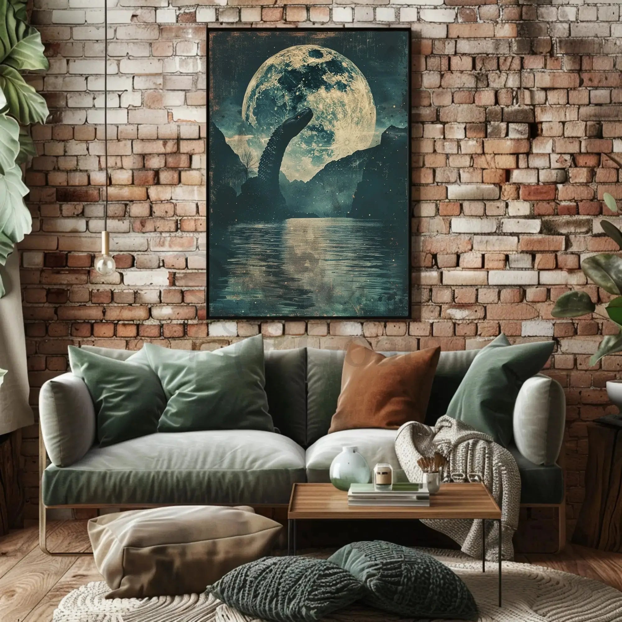 Mystical Dragon Under Moonlight Artistic Poster PosterGoat