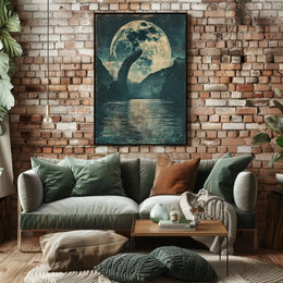 Mystical Dragon Under Moonlight Artistic Poster PosterGoat