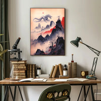 Mystical Dragon in East Asian Landscape Fantasy or Mythology Poster PosterGoat