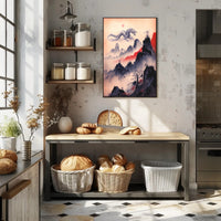 Mystical Dragon in East Asian Landscape Fantasy or Mythology Poster PosterGoat