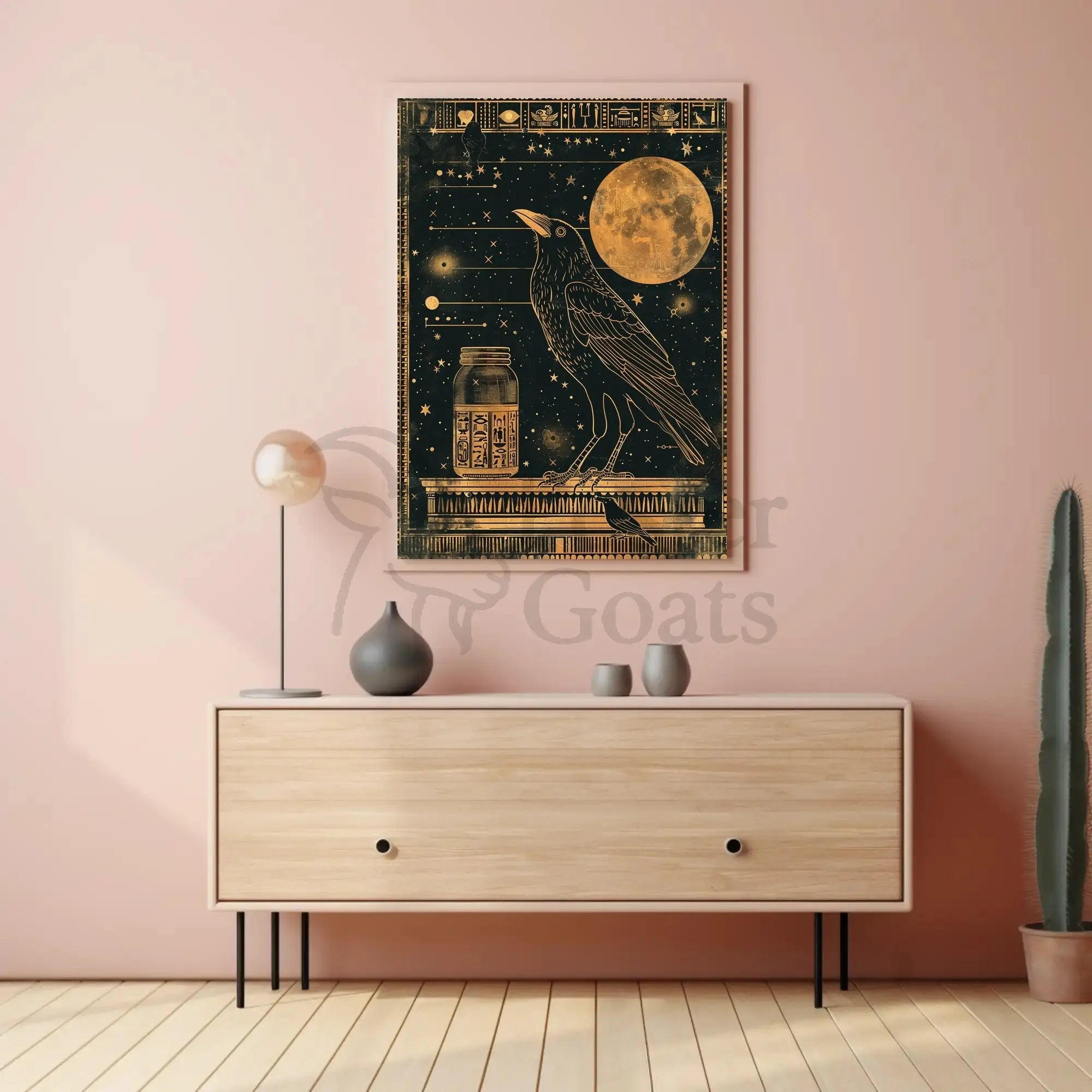 Mystical Egyptian Cosmos Artistic Poster PosterGoat