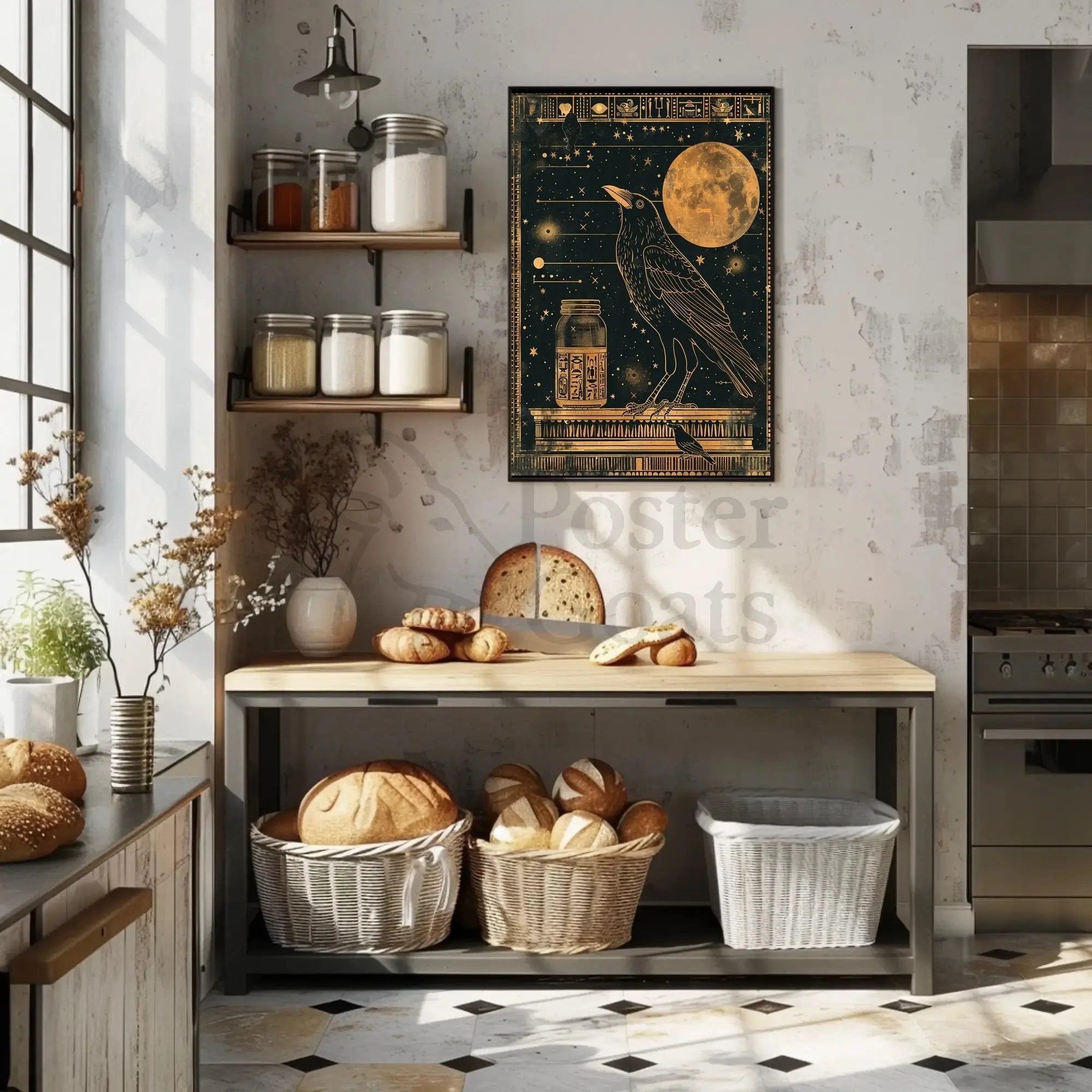 Mystical Egyptian Cosmos Artistic Poster PosterGoat