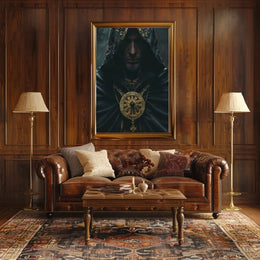 Mystical Elegance Cloaked Figure Historical or Presidential Poster PosterGoat