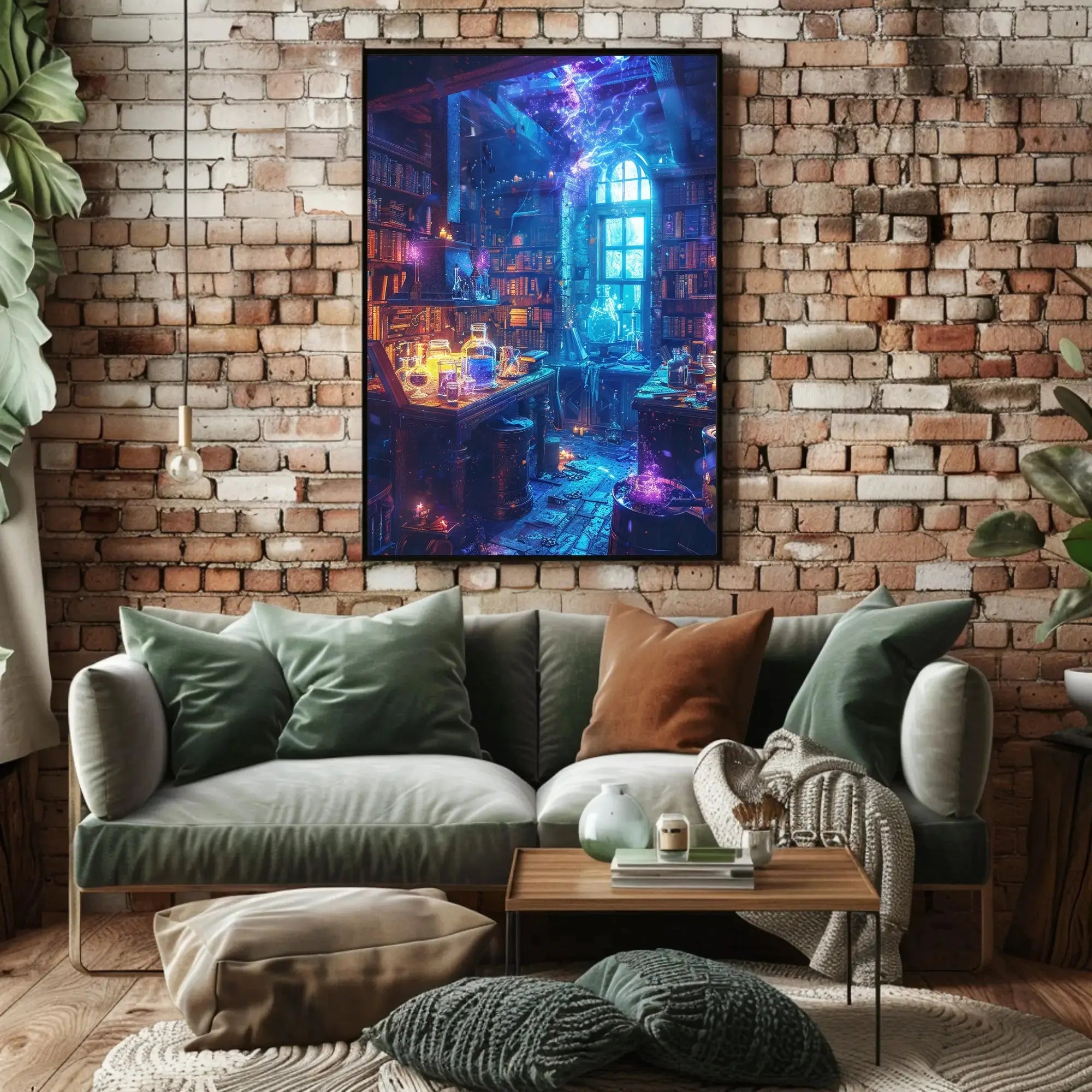 Mystical Fantasy Library Alchemy Art Print Abstract Poster PosterGoat