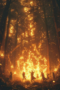 Mystical Forest Dance Ceremony Cultural or Heritage Poster PosterGoat