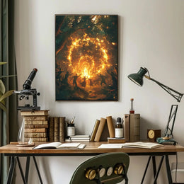 Mystical Forest Ritual Fantasy Artistic Poster PosterGoat