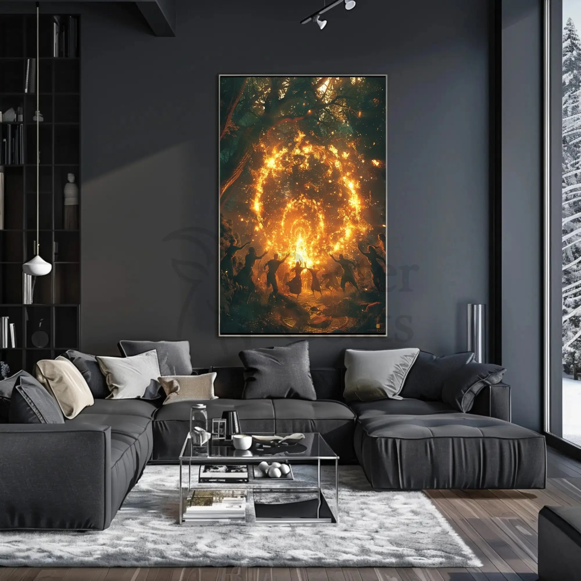 Mystical Forest Ritual Fantasy Artistic Poster PosterGoat