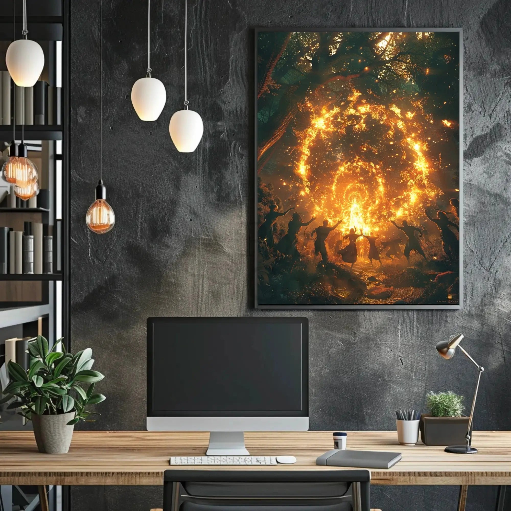 Mystical Forest Ritual Fantasy Artistic Poster PosterGoat