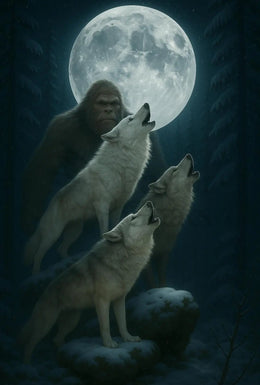 Mystical Forest Scene with Wolves Animal Poster PosterGoat