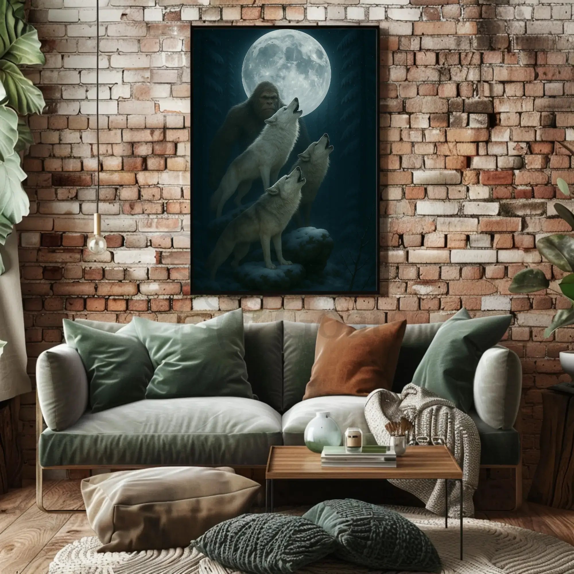 Mystical Forest Scene with Wolves Animal Poster PosterGoat