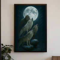 Mystical Forest Scene with Wolves Animal Poster PosterGoat
