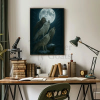 Mystical Forest Scene with Wolves Animal Poster PosterGoat
