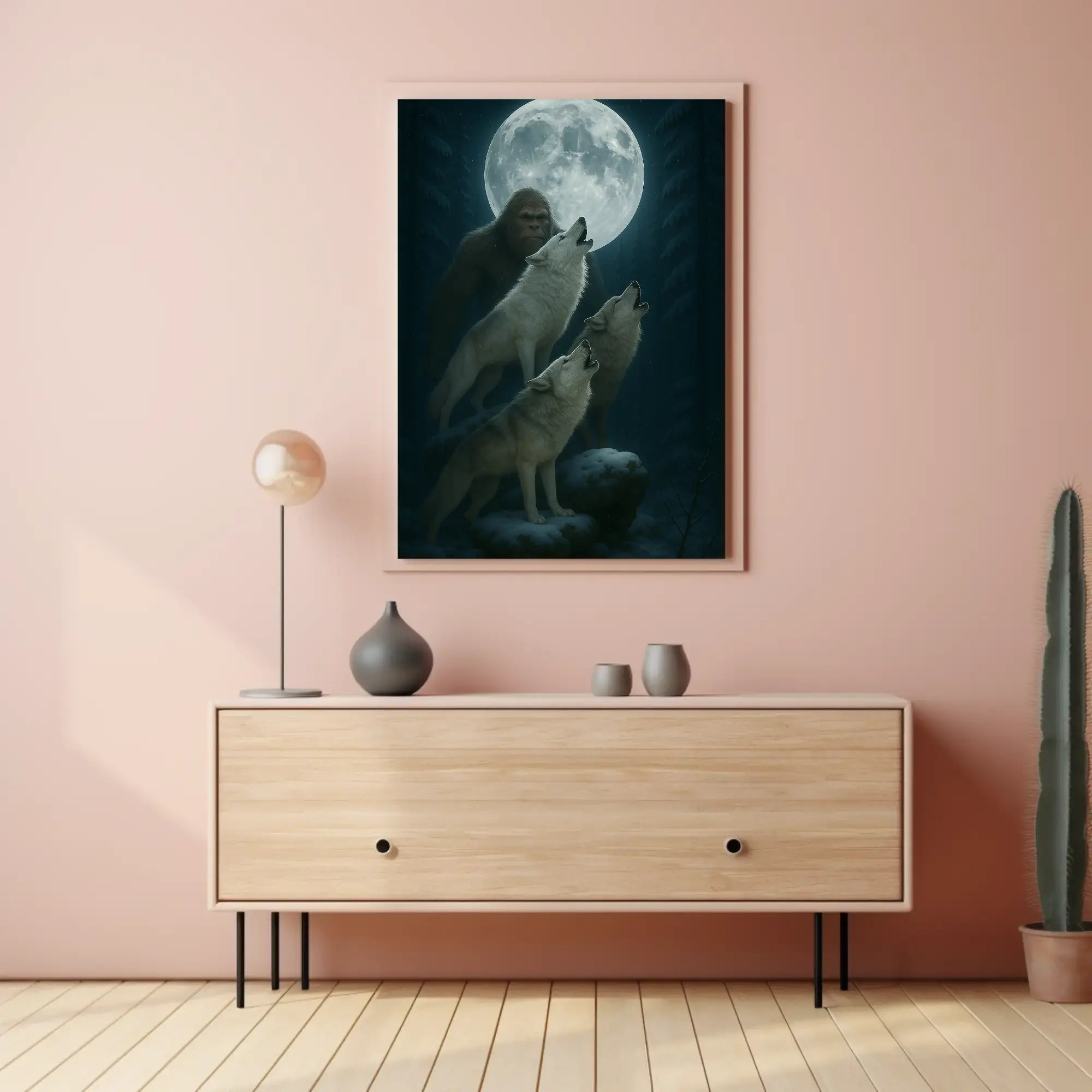 Mystical Forest Scene with Wolves Animal Poster PosterGoat