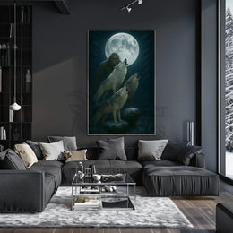 Mystical Forest Scene with Wolves Animal Poster PosterGoat