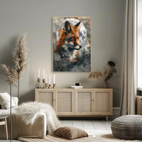 Mystical Fox with Moon and Tree Animal Poster PosterGoat