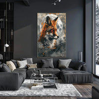Mystical Fox with Moon and Tree Animal Poster PosterGoat