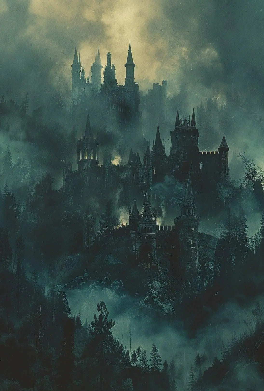 Mystical Gothic Castle Art Print - Abstract Artistic Poster PosterGoat