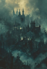 Mystical Gothic Castle Art Print - Abstract Artistic Poster PosterGoat
