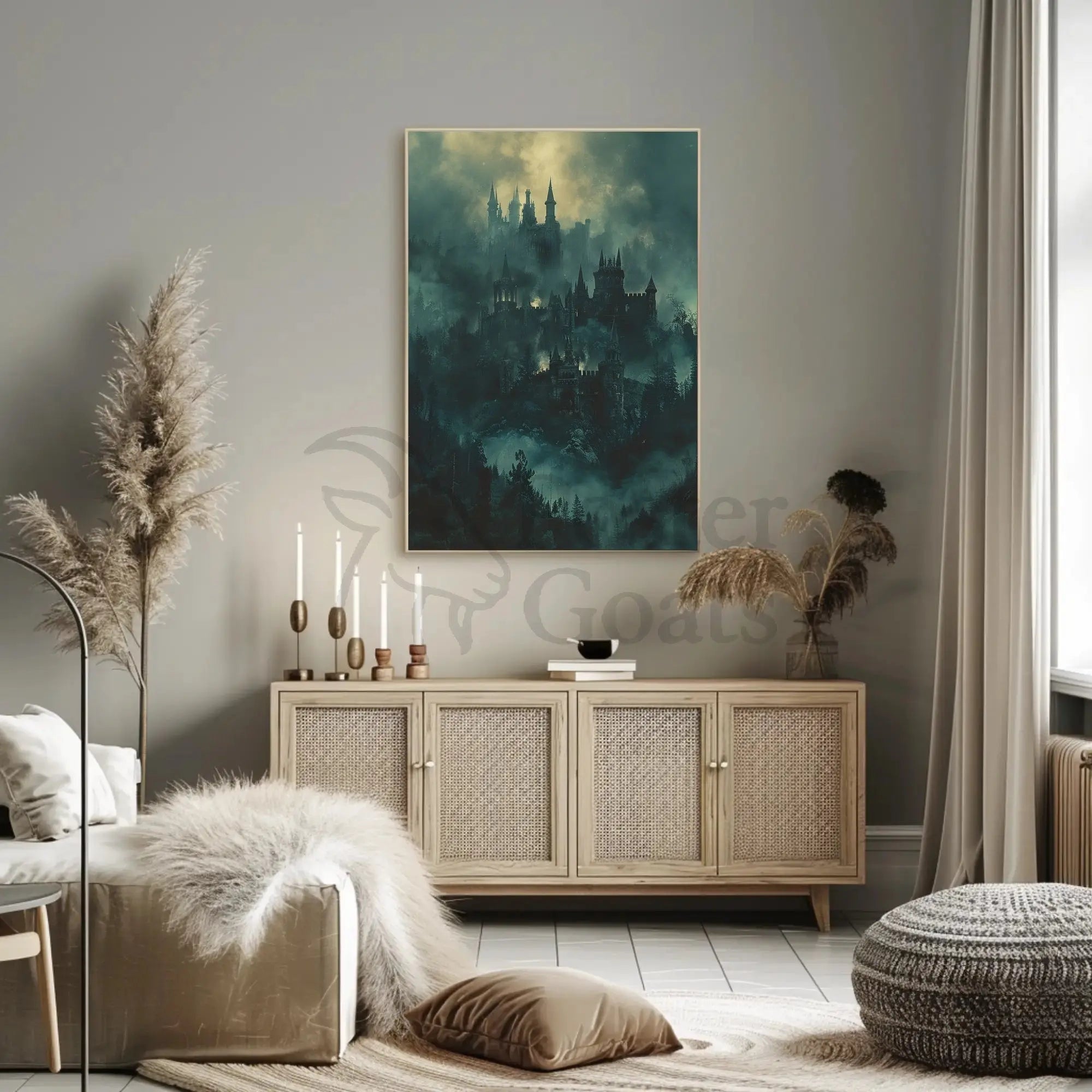 Mystical Gothic Castle Art Print - Abstract Artistic Poster PosterGoat