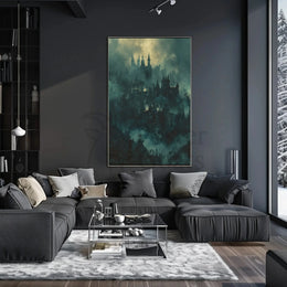 Mystical Gothic Castle Art Print - Abstract Artistic Poster PosterGoat