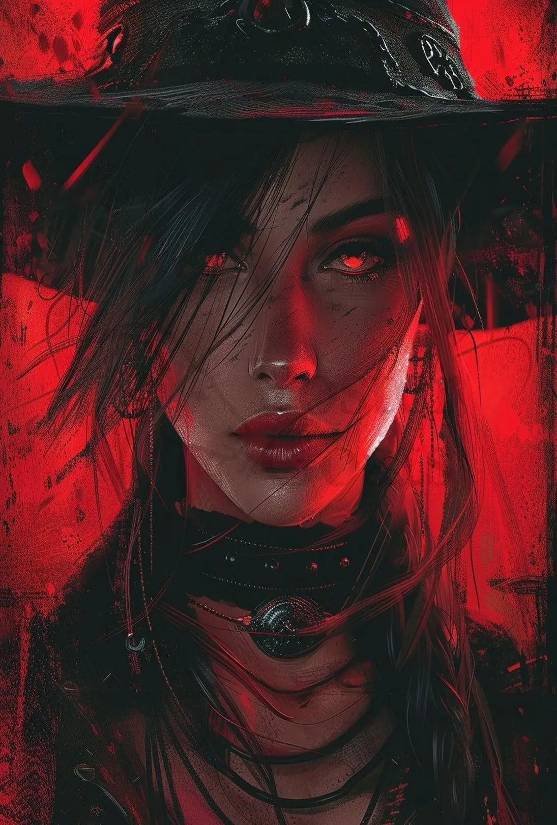 Mystical Gothic Cowgirl Art Poster PosterGoat