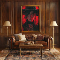 Mystical Gothic Cowgirl Art Poster PosterGoat