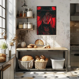 Mystical Gothic Cowgirl Art Poster PosterGoat