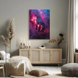 Mystical Hand in Vivid Smoke Artistic Fantasy Poster PosterGoat
