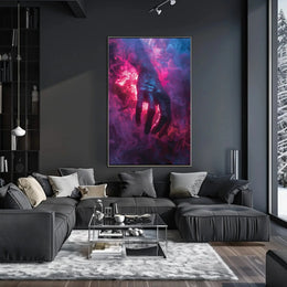 Mystical Hand in Vivid Smoke Artistic Fantasy Poster PosterGoat