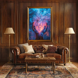 Mystical Hands and Swirling Smoke Abstract Artistic Poster PosterGoat