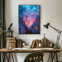 Mystical Hands and Swirling Smoke Abstract Artistic Poster PosterGoat