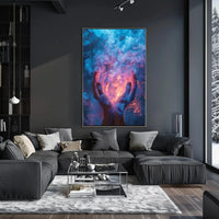 Mystical Hands and Swirling Smoke Abstract Artistic Poster PosterGoat
