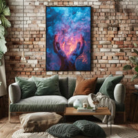 Mystical Hands and Swirling Smoke Abstract Artistic Poster PosterGoat