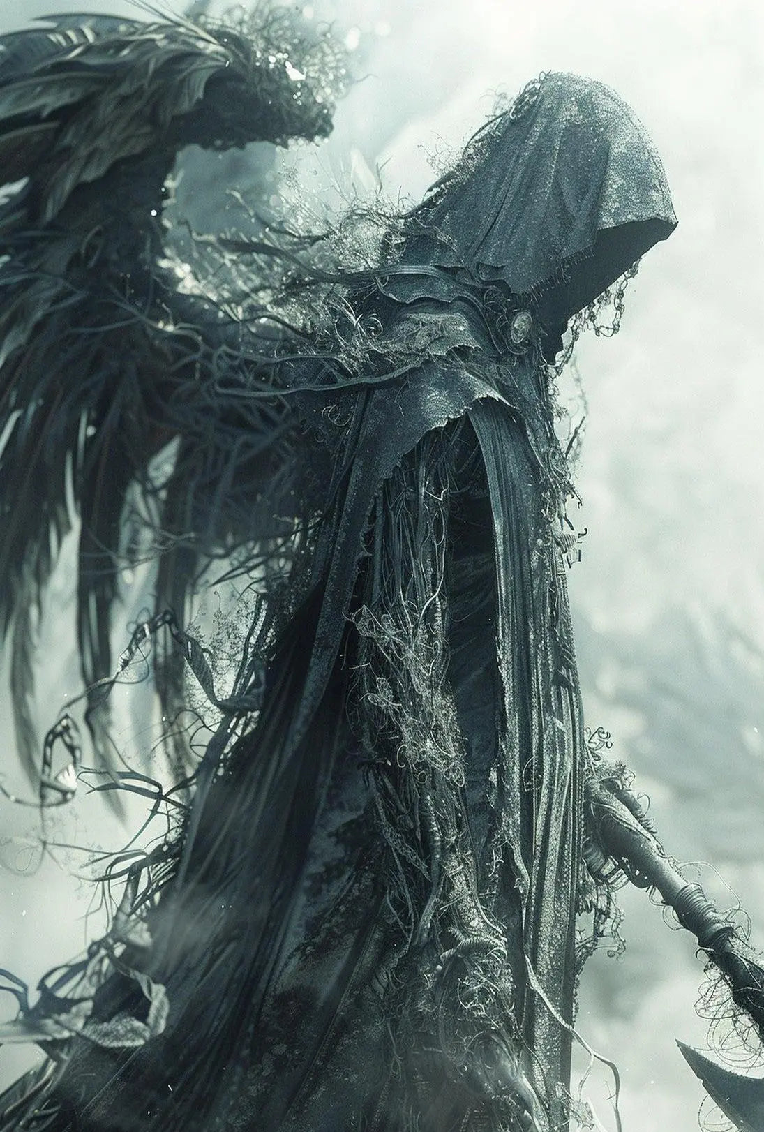 Mystical Hooded Figure Fantasy Art Poster PosterGoat