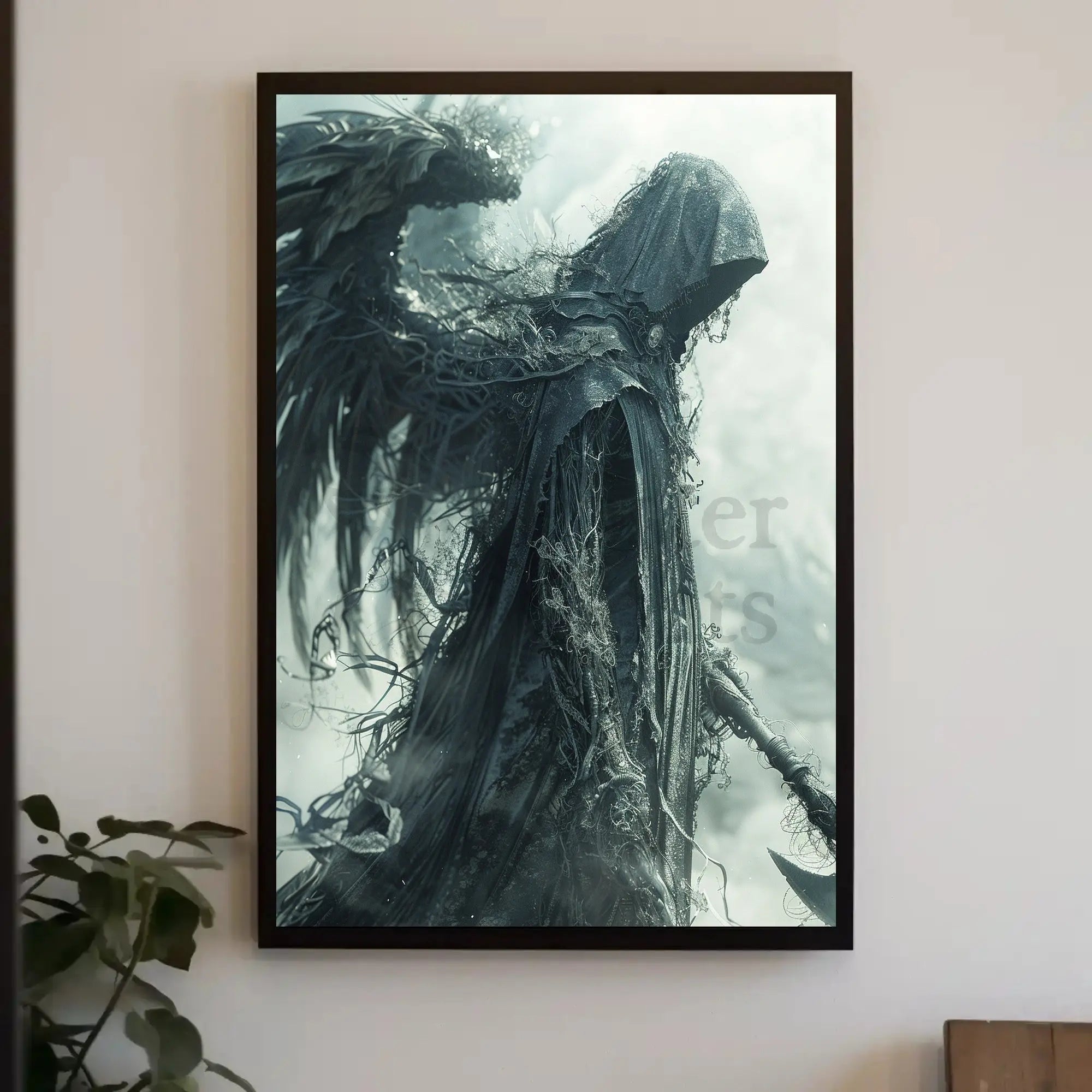 Mystical Hooded Figure Fantasy Art Poster PosterGoat