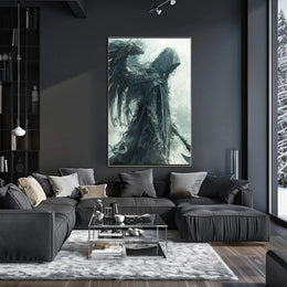 Mystical Hooded Figure Fantasy Art Poster PosterGoat