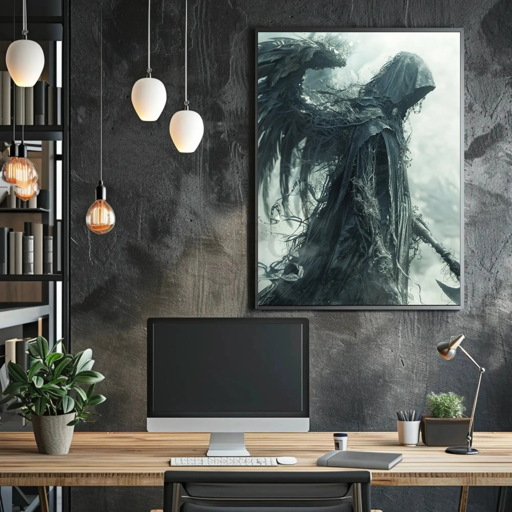 Mystical Hooded Figure Fantasy Art Poster PosterGoat