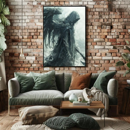 Mystical Hooded Figure Fantasy Art Poster PosterGoat