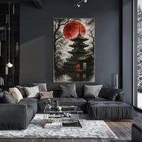 Mystical Japanese Pagoda Scene Cultural Heritage Poster PosterGoat