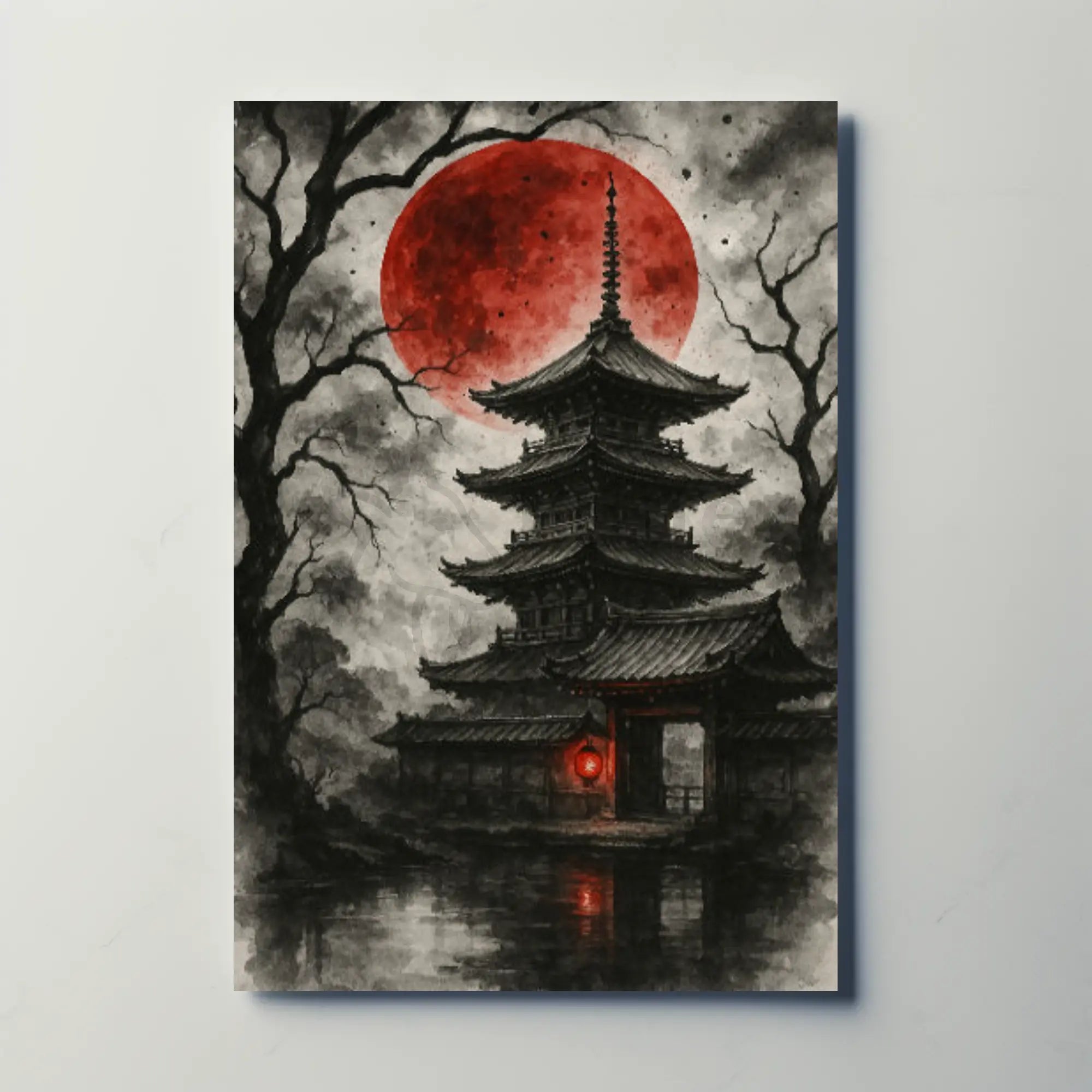 Mystical Japanese Pagoda Scene Cultural Heritage Poster PosterGoat