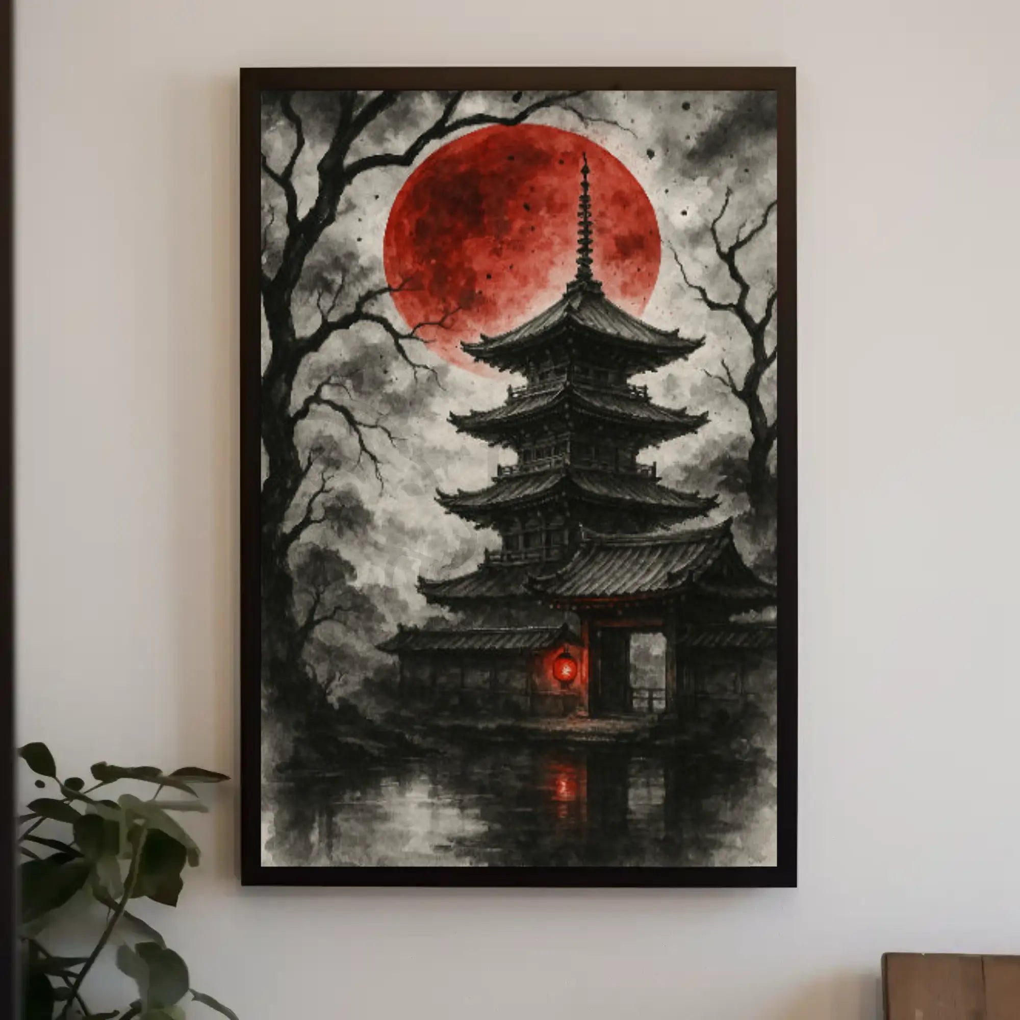 Mystical Japanese Pagoda Scene Cultural Heritage Poster PosterGoat