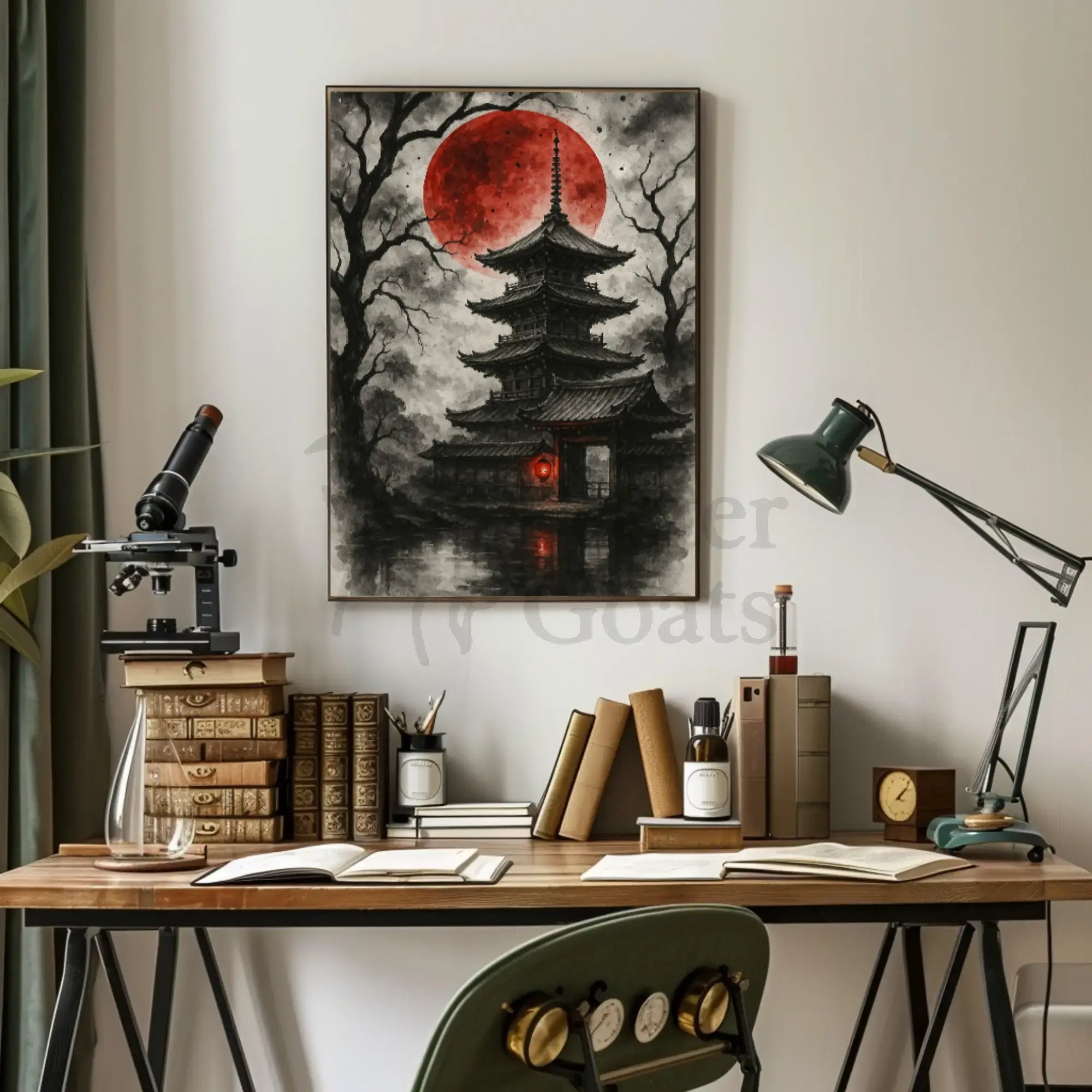 Mystical Japanese Pagoda Scene Cultural Heritage Poster PosterGoat